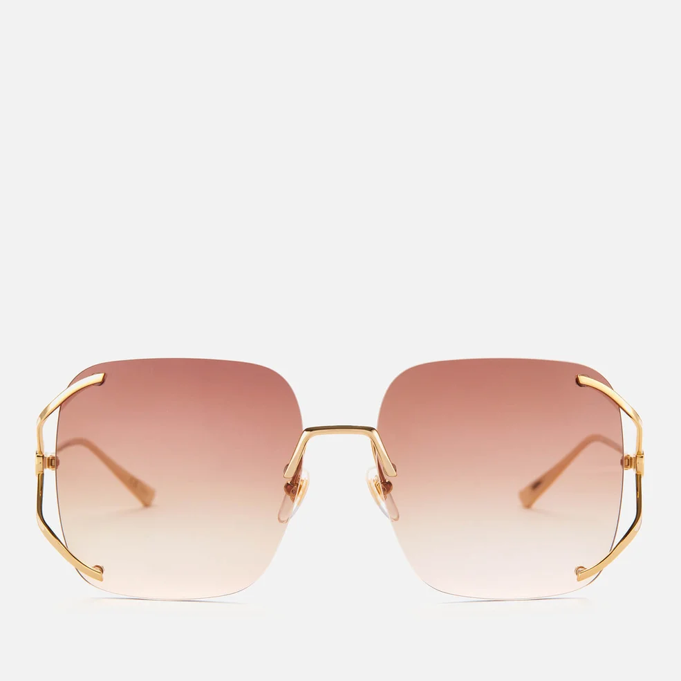 Gucci Women's Oversized Square Frame Sunglasses - Gold/Brown Image 1