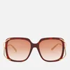 Gucci Women's Oversized Square Frame Acetate Sunglasses - Havana/Gold/Brown - Image 1