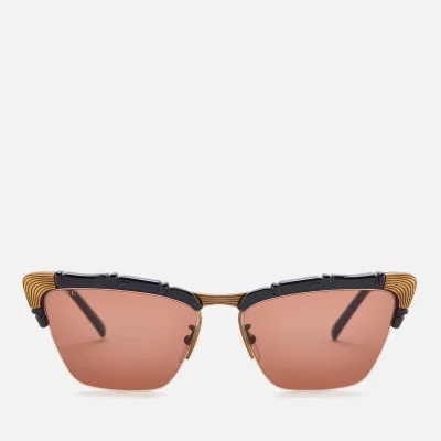 Gucci Women's Cat Eye Frame Sunglasses - Black/Brown