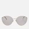 Bottega Veneta Women's Cat Eye Metal Frame Sunglasses - Silver - Image 1