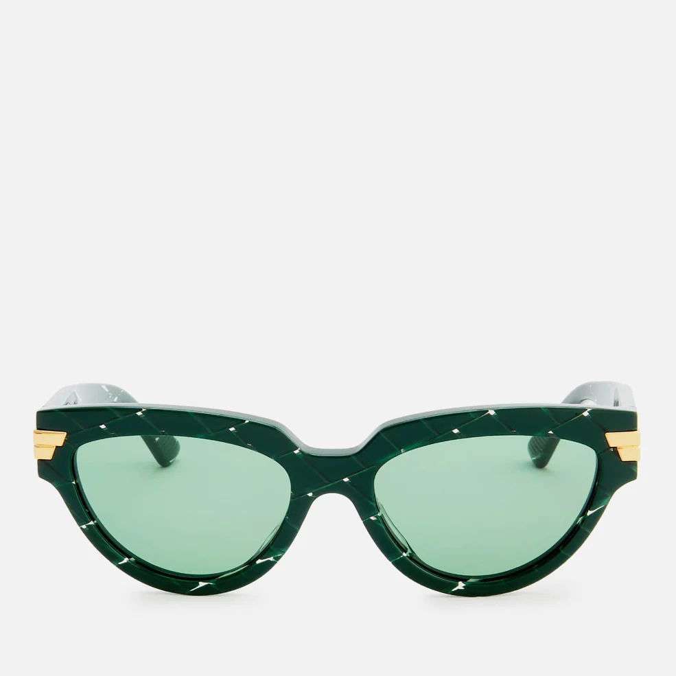 Bottega Veneta Women's Cat Eye Acetate Sunglasses - Green Image 1
