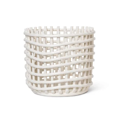 Ferm Living Ceramic Basket - Off White - Large