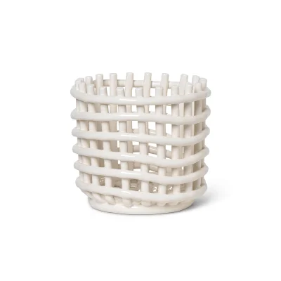Ferm Living Ceramic Basket - Off White - Small
