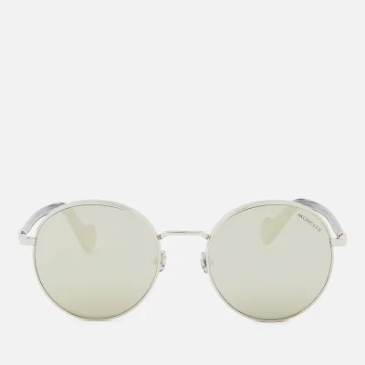 Moncler Men's Round Metal Framed Sunglasses - Silver