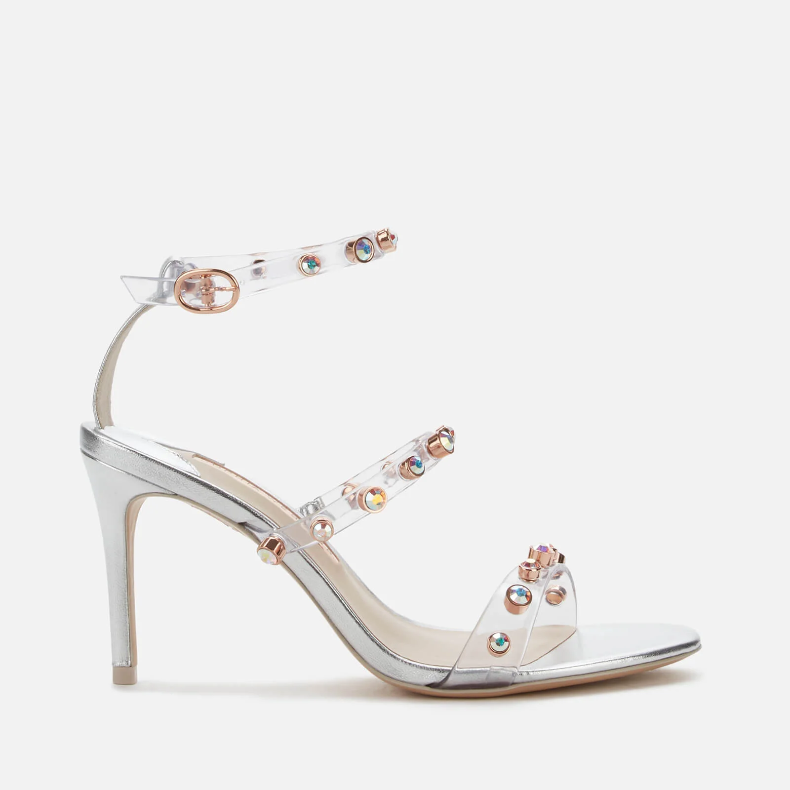 Sophia Webster Women's Rosalind Gem Mid Heeled Sandals - Silver/Crystal Image 1