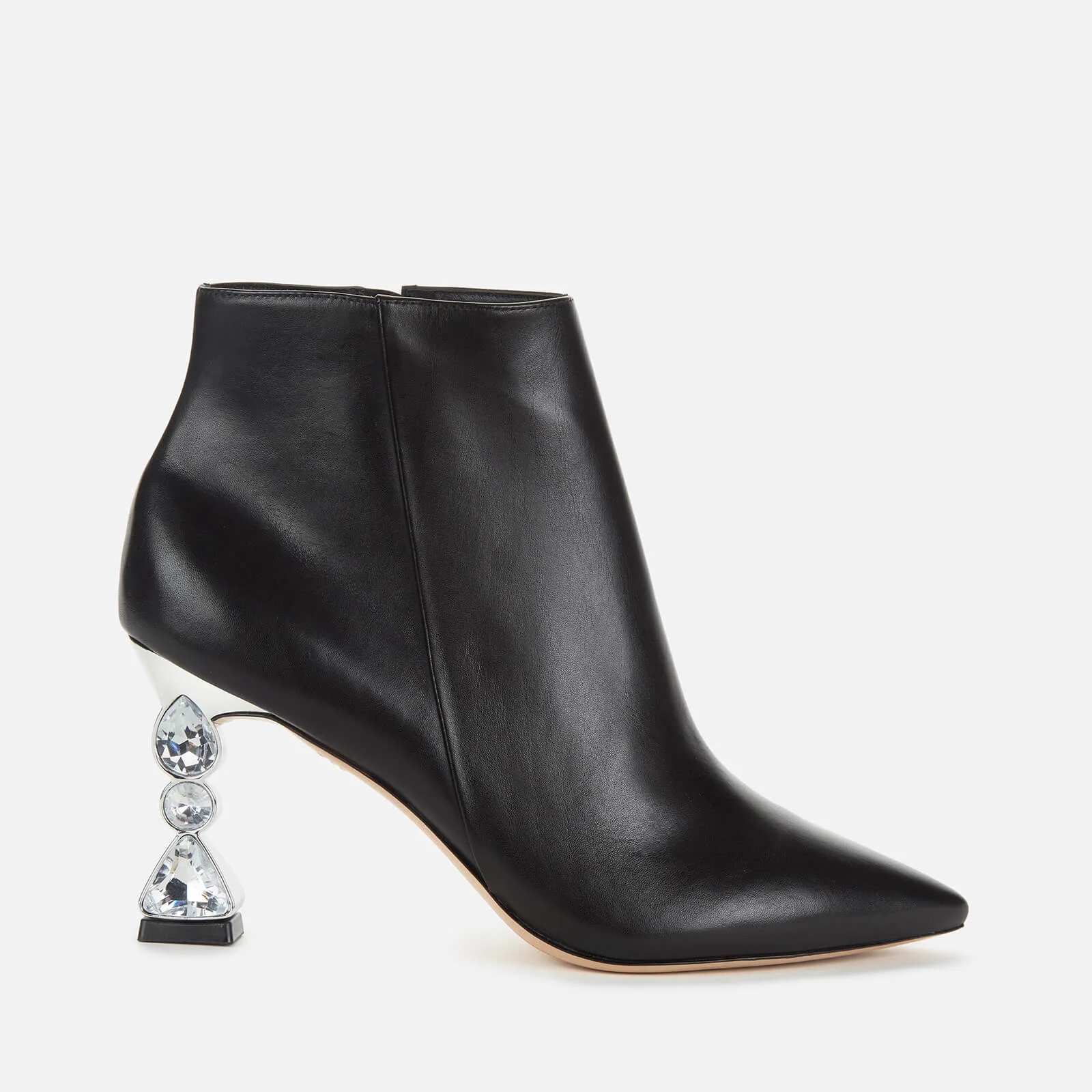 Sophia Webster Women's Bijou Leather Heeled Ankle Boots - Black/Silver Image 1