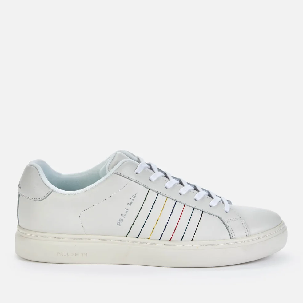 PS Paul Smith Men's Rex Embroidered Stripe Leather Trainers - White Image 1