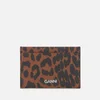 Ganni Women's Leopard Print Card Holder - Toffee - Image 1