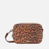 Ganni Women's Leopard Print Leather Cross Body Bag - Toffee - Image 1
