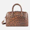Ganni Women's Leopard Print Top Handle Bag - Toffee - Image 1