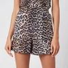 Ganni Women's Leopard Print Silk Blend Shorts - Leopard - Image 1