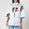 Ganni Women's Heavy Satin Quilted Floral Print Jacket - Heather - Image 1