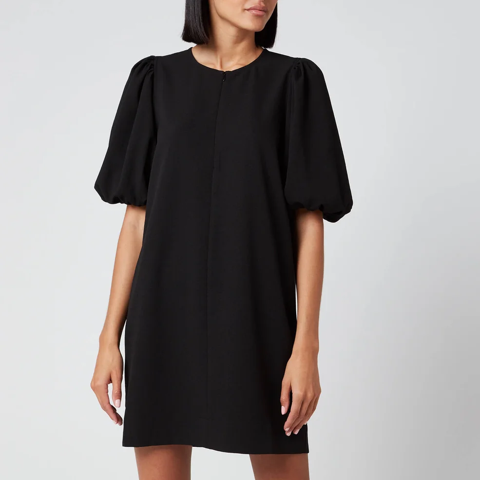 Ganni Women's Heavy Crepe Mini Dress - Black Image 1