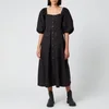 Ganni Women's Cotton Poplin Button Down Dress - Black - Image 1
