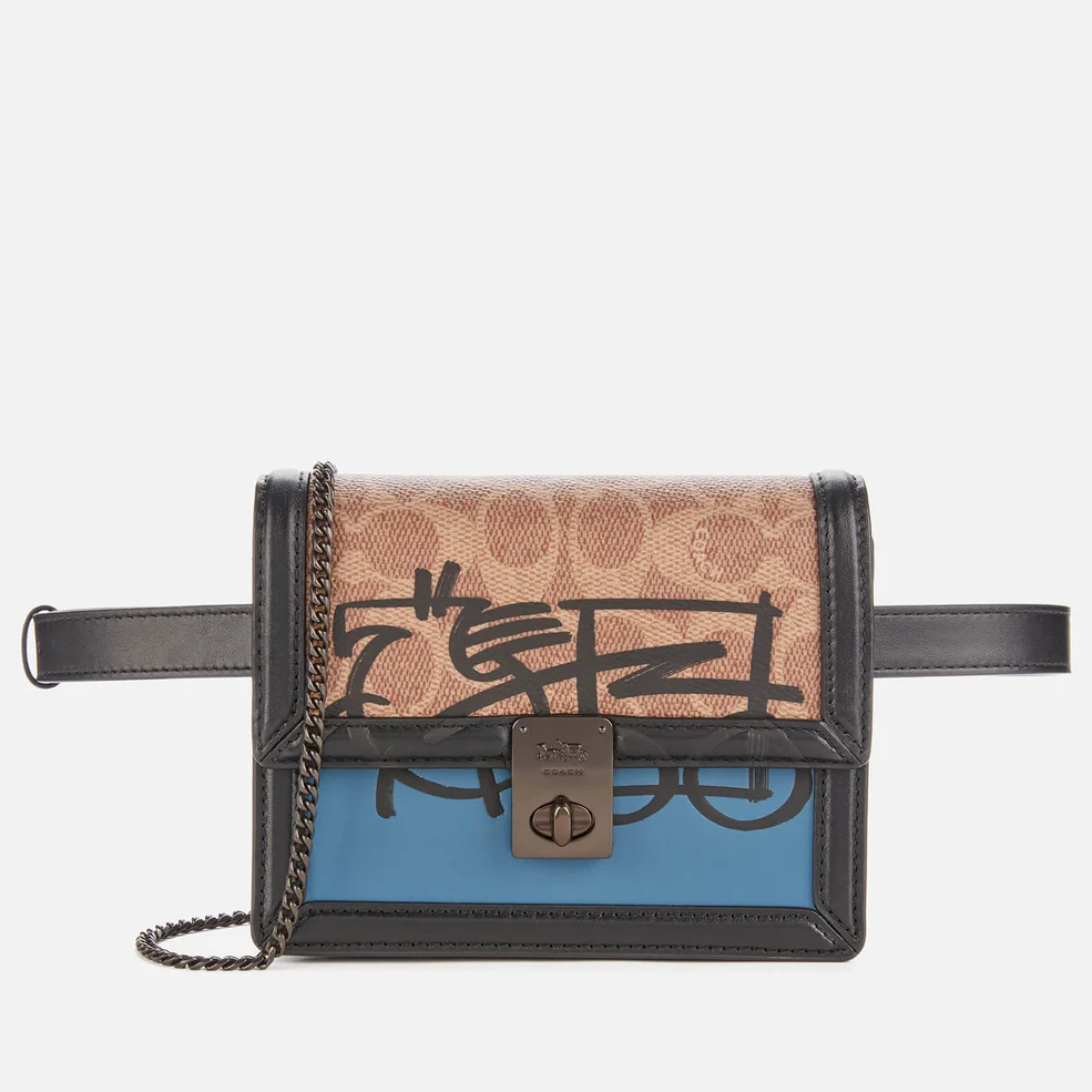 Coach 1941 Women's Signature Horse and Carriage 3 by Guang Yu Hutton Belt Bag - Tan Lake Multi Image 1