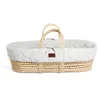 The Little Green Sheep Natural Quilted Moses Basket and Mattress - Dove - Image 1