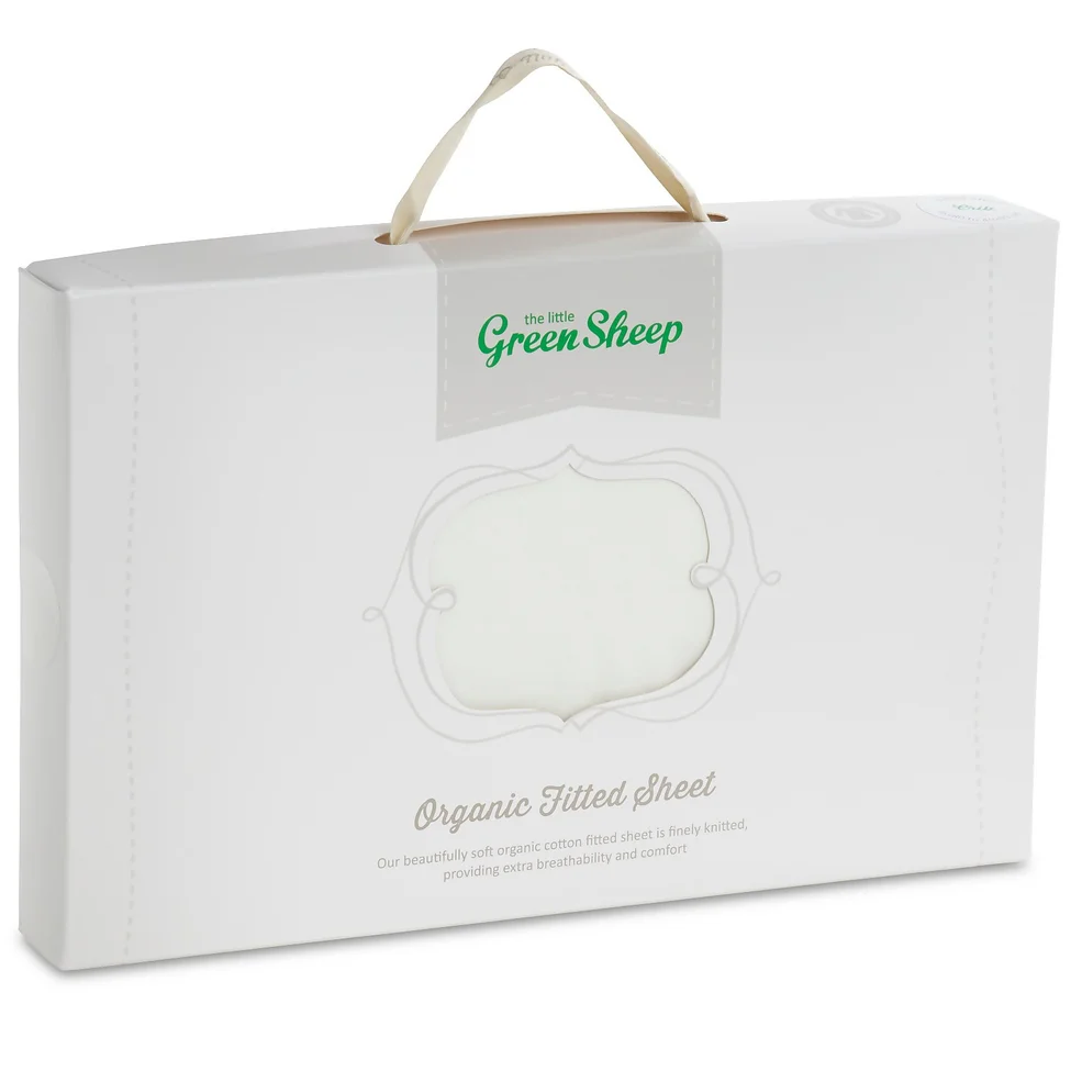 The Little Green Sheep Organic Cotton Moses Basket Jersey Fitted Sheet - White Image 1