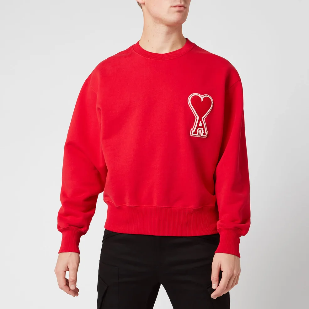 AMI Men's De Coeur Sweatshirt - Rouge Image 1