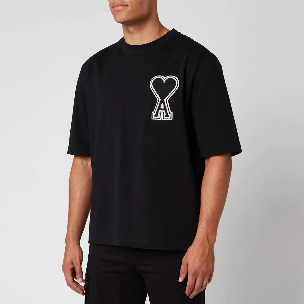 AMI Men's De Coeur T-Shirt - Black Image 1