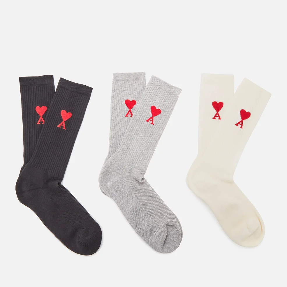 AMI Men's De Coeur Socks - Multi Image 1