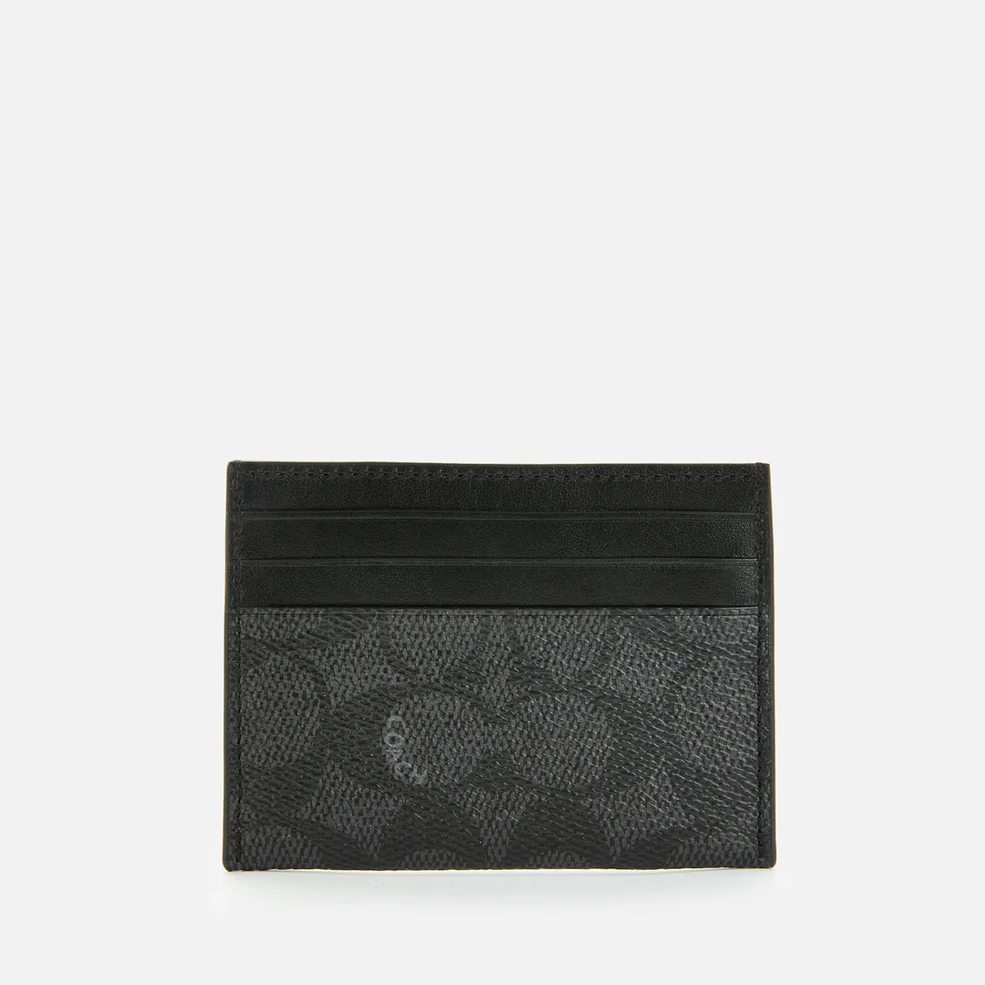 Coach Men's Card Case In Signature Canvas - Charcoal/Black Image 1