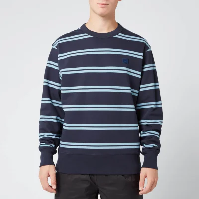 Acne Studios Men's Striped Face Sweatshirt - Navy Blue