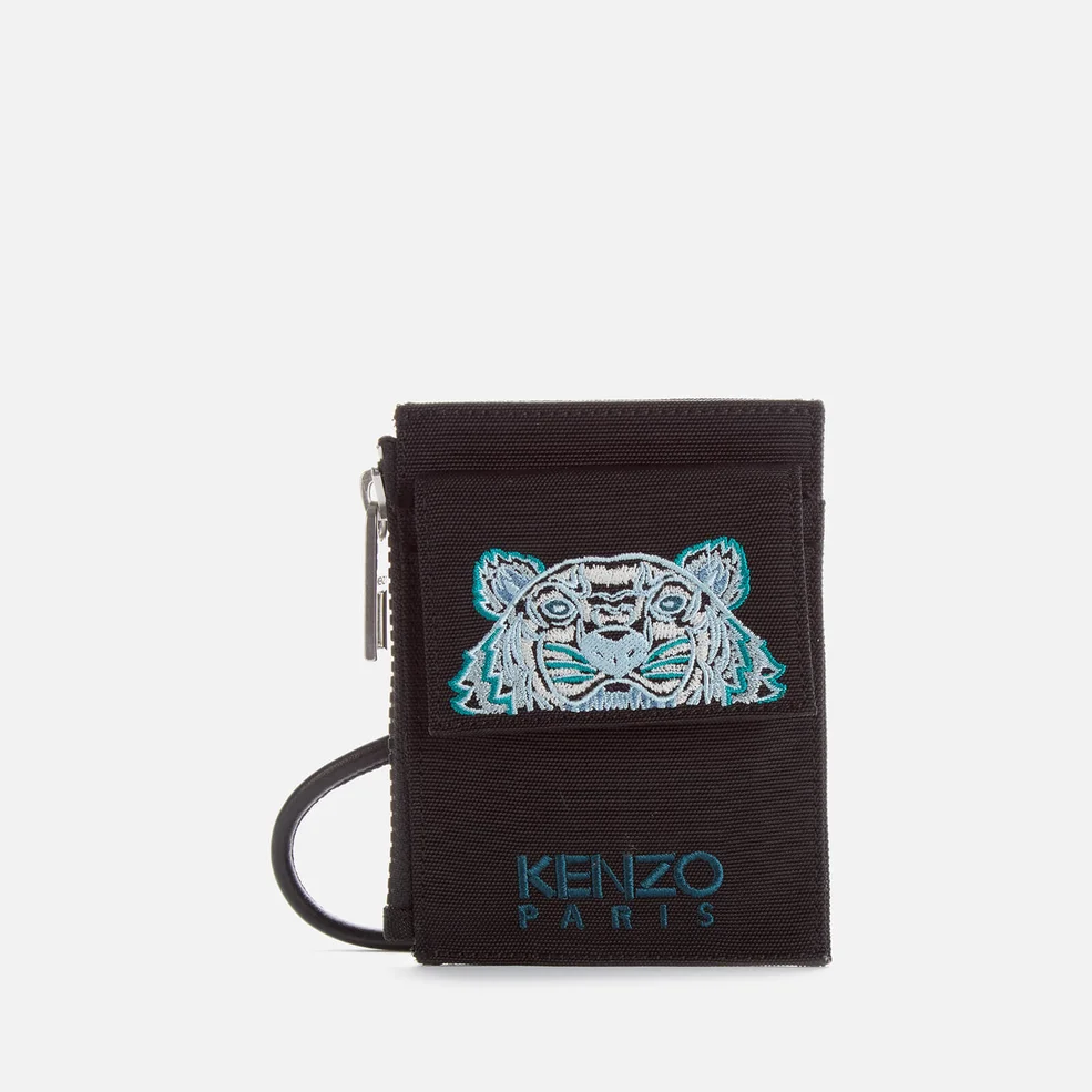 KENZO Kampus Canvas Cardholder on Strap - Black Image 1