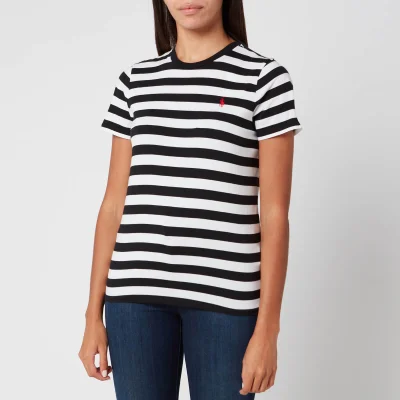 Polo Ralph Lauren Women's Stripe Short Sleeve T-Shirt - White/Polo Black