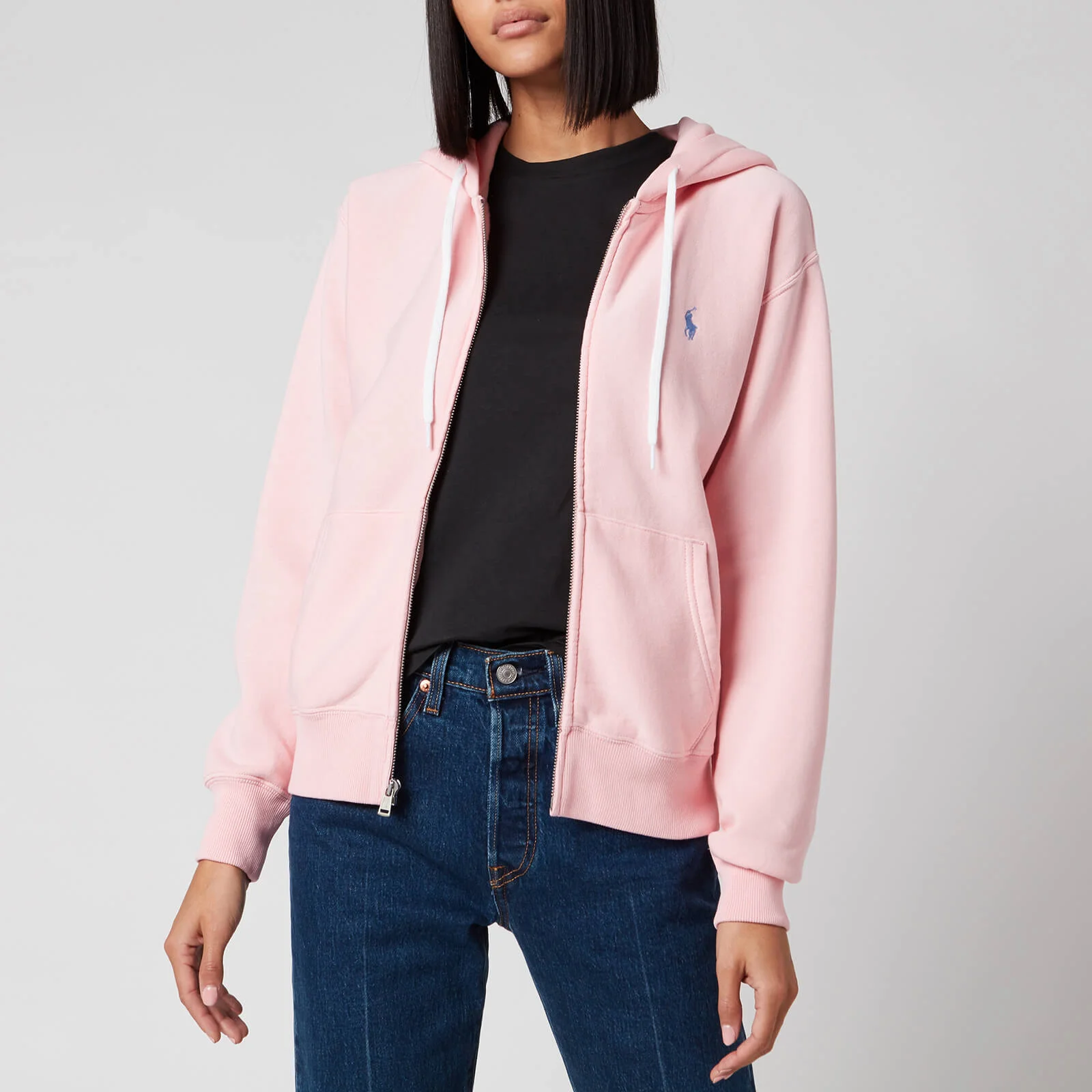 Polo Ralph Lauren Women's Zip Up Hooded Sweatshirt - Resort Pink Image 1