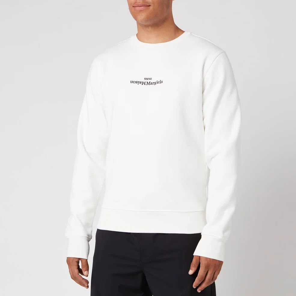 Maison Margiela Men's Embroidered Logo Sweatshirt - Off White Image 1
