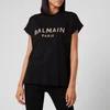 Balmain Women's Short Sleeve Sequined Logo T-Shirt - Black - Image 1