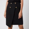 Balmain Women's Asymmetric 4 Button Knee Length Skirt - Black - Image 1
