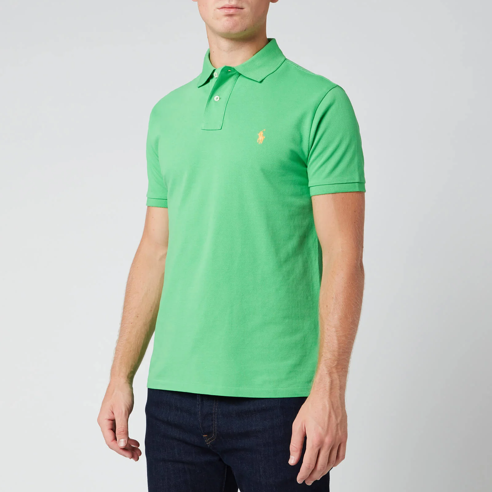 Polo Ralph Lauren Men's Slim Fit Mesh Polo Shirt - Neon Green Image 1