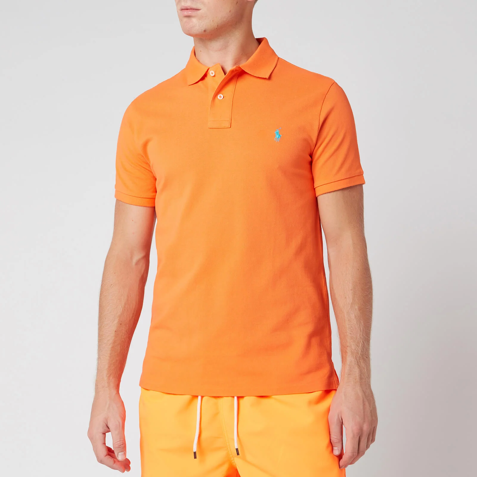 Polo Ralph Lauren Men's Slim Fit Mesh Polo Shirt - Orange Flash Image 1