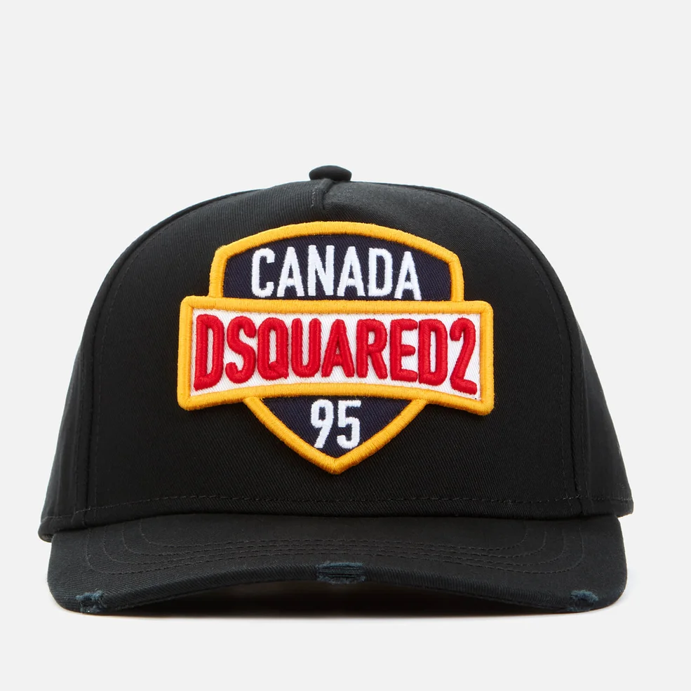 Dsquared2 Men's Patch Embroidered Cap - Black Image 1