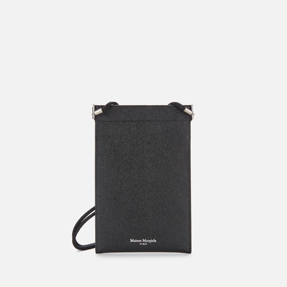 Maison Margiela Men's Leather Hanging Phone Pouch - Black Image 1