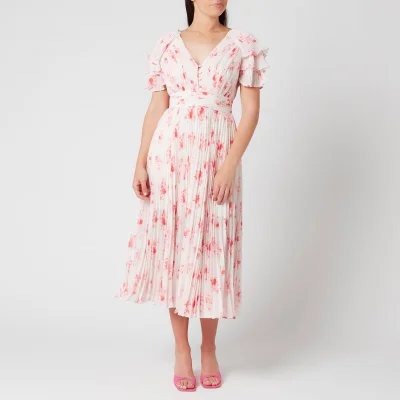 Self-Portrait Women's Pleated Floral Print Midi Dress - Multi