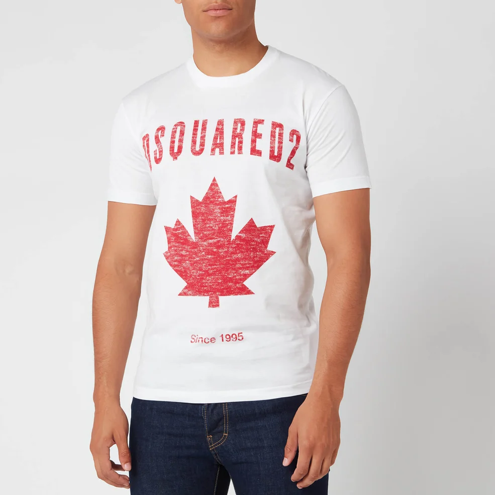 Dsquared2 Men's Cool Fit Maple Logo T-Shirt - White Image 1