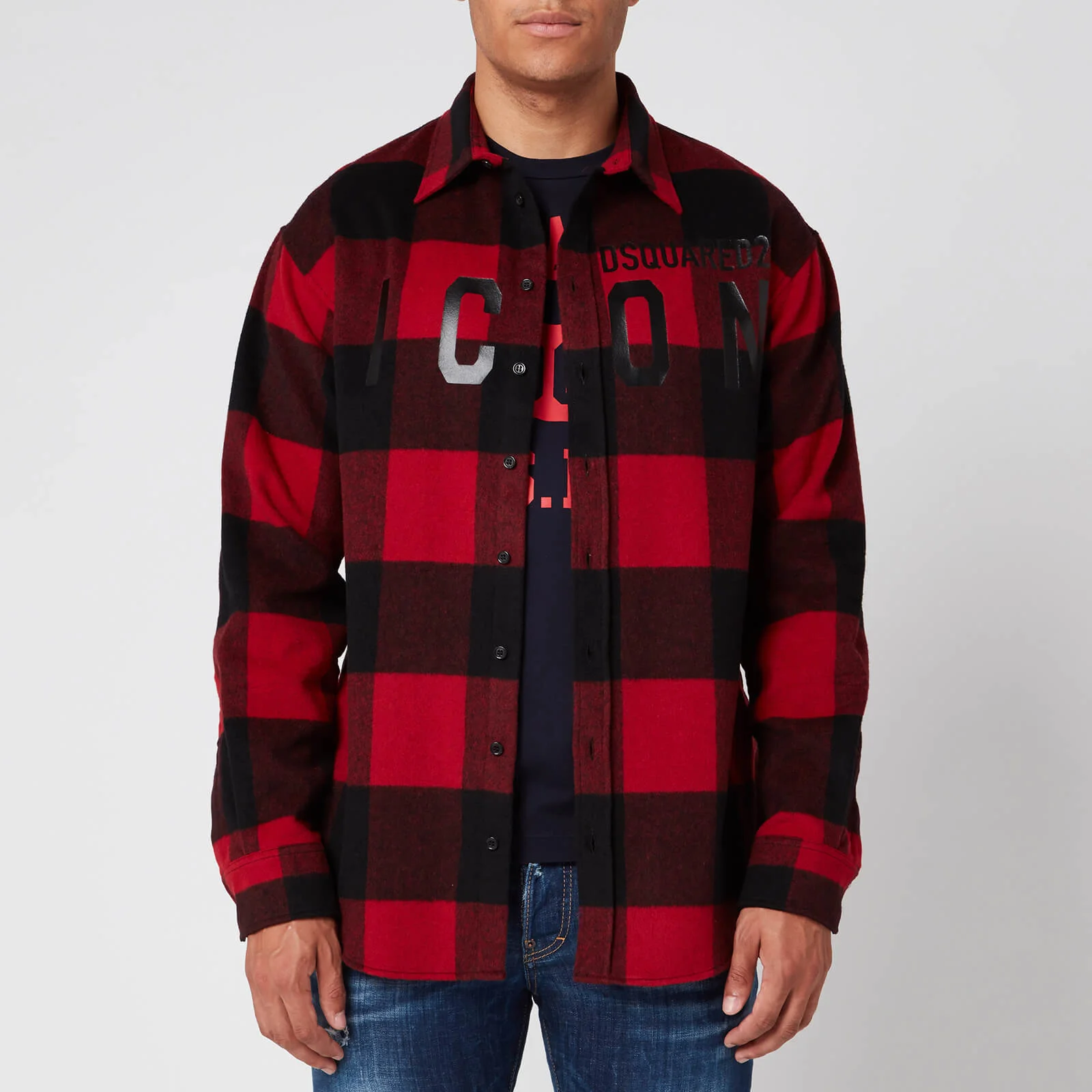 Dsquared2 Men's Checked Icon Shirt - Red Image 1