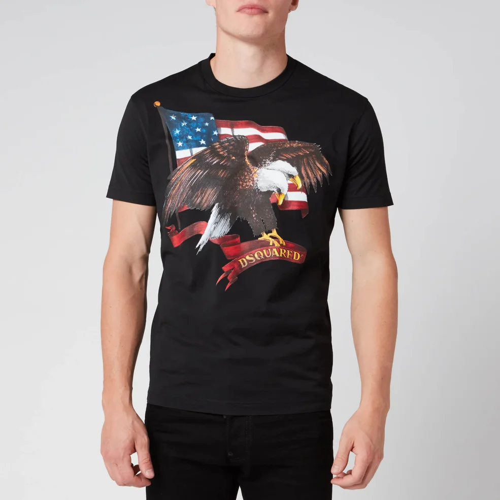 Dsquared2 Men's Eagle and Flag Cool Fit T-Shirt - Black Image 1