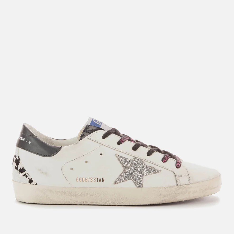 Golden Goose Women's Superstar Leather Trainers - White/Indaco Leo/Silver/Black/Grey Image 1