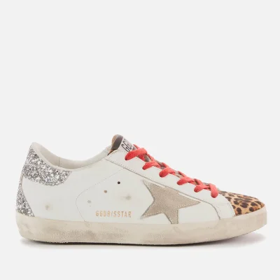 Golden Goose Women's Superstar Leather Trainers - White/Brown Leopard/Ice Silver