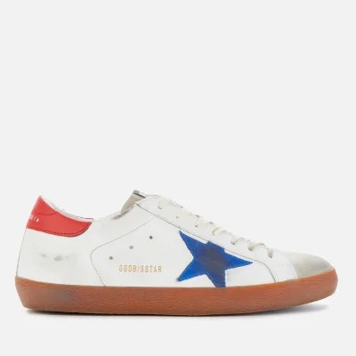 Golden Goose Men's Superstar Leather Trainers - White/Ice/Bluette/Red