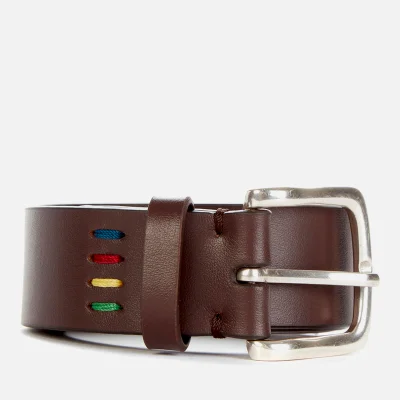 PS Paul Smith Men's Mini Zebra Leather Belt - Brown