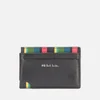 PS Paul Smith Men's Signature Stripe Credit Card Wallet - Black - Image 1