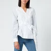 Ganni Women's Shirting Cotton Wrap Shirt - Block Colour - Image 1
