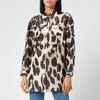 Ganni Women's Silk Linen Shirt - Maxi Leopard - Image 1