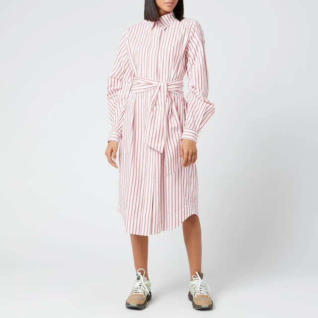 Ganni Women's Stripe Cotton Shirt Dress - Lollipop
