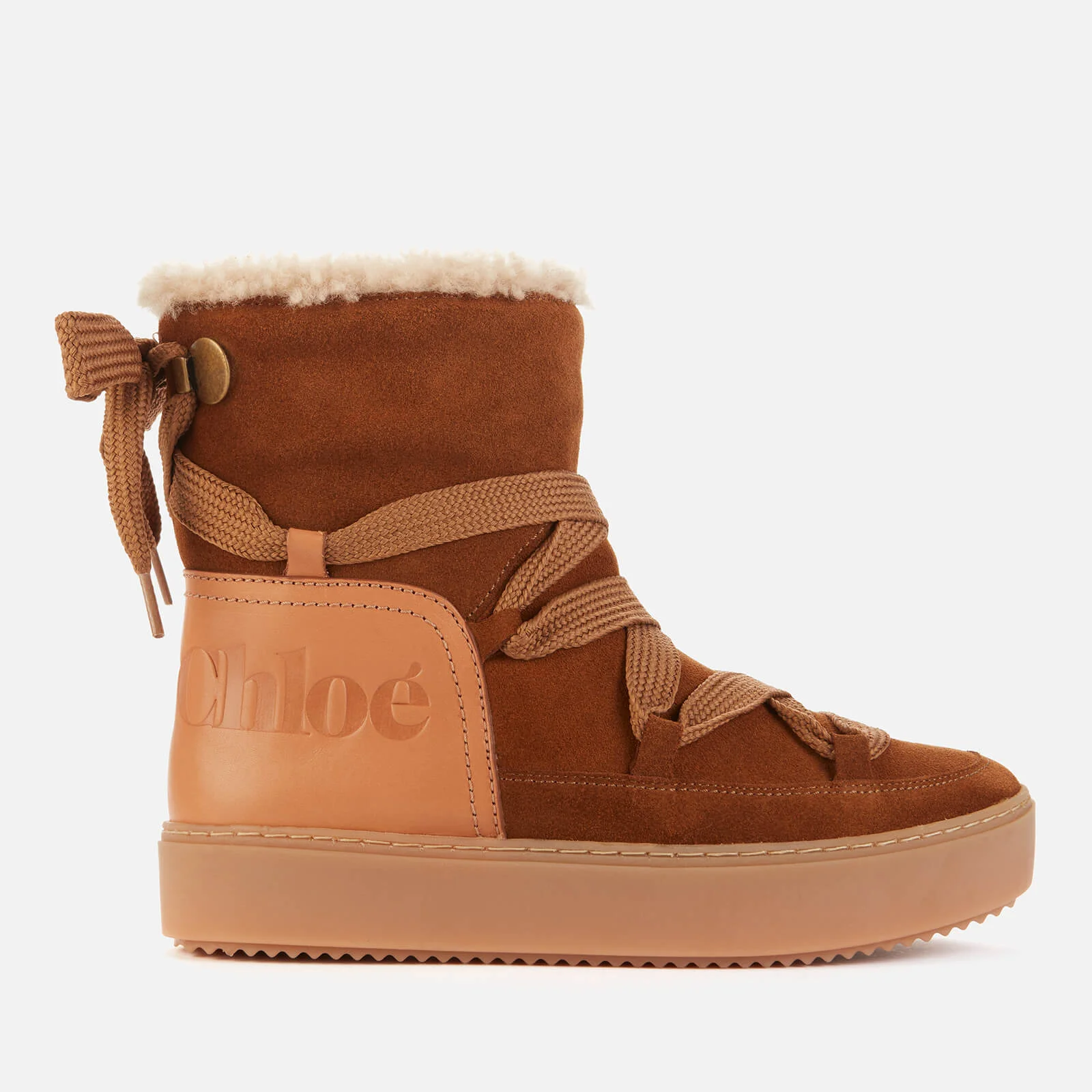See By Chloé Women's Suede/Leather Snow Boots - Tan Image 1