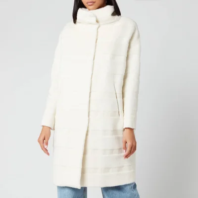 Herno Women's 3/4 Big Hood Wool Coat - Bianco